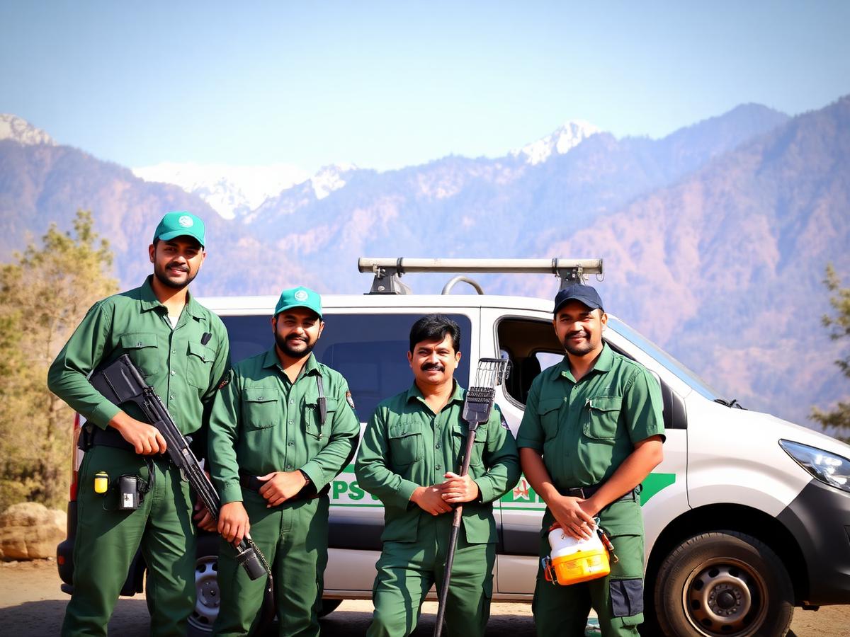 Kashmir Pest Control Services technicians with their service van